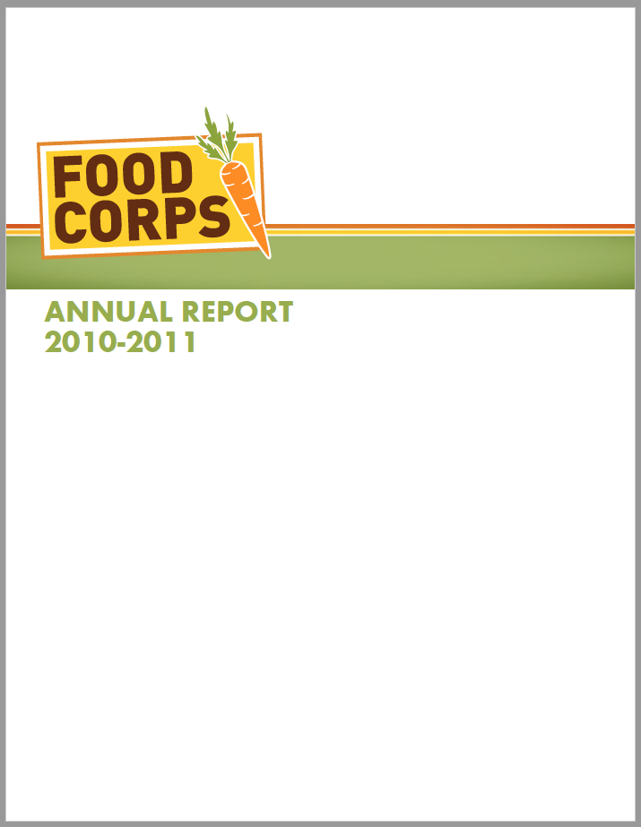 FY11 FoodCorps Annual Report Cover